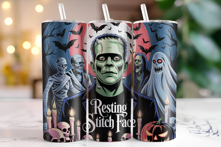 Resting Stich Face Tumbler Wrap | Sublimation