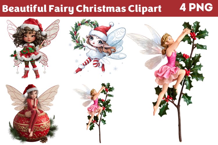 Beautiful Fairy Christmas Sublimation PNG