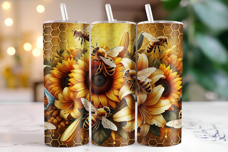 Sunflower Tumbler Wrap | Sublimation | Tumblers example image 1