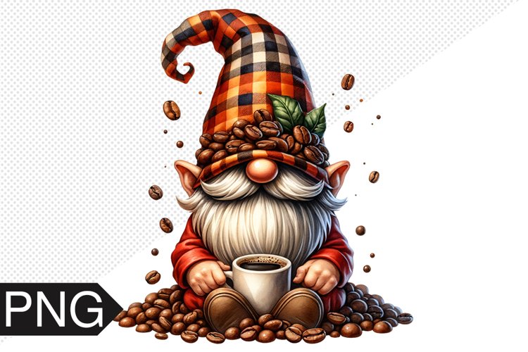 Coffee Gnome Sublimation - Clipart PNG Design