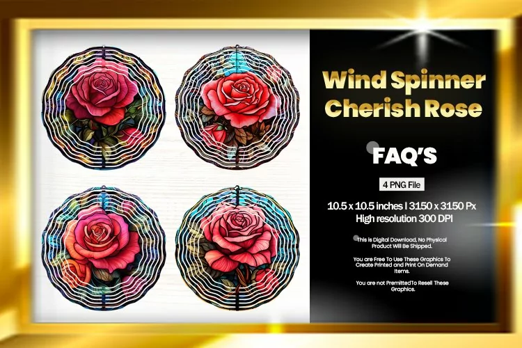 Cherish Rose Wind Spinner Sublimation - 04 Variations