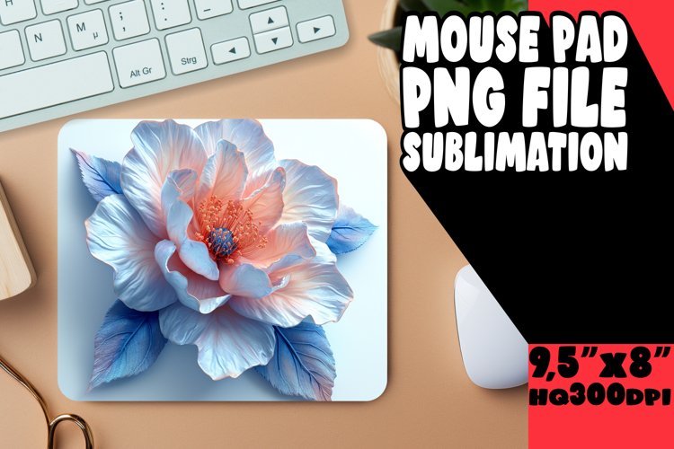 Vibrant Colorful Floral Design Mouse Pad: Sublimation Fun