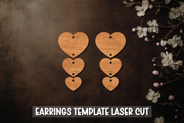 Heart Earrings Svg Image 7