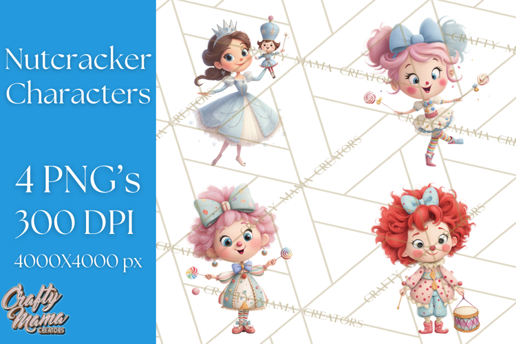 Diverse Ballerina Nutcracker Clipart PNG
