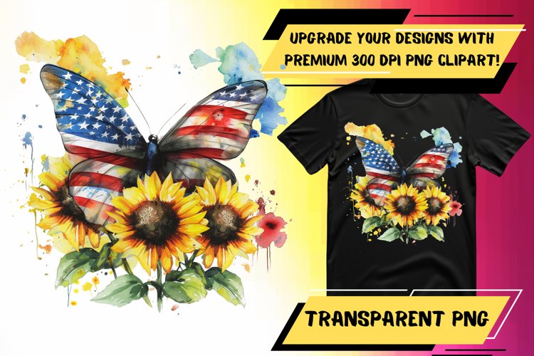 Stunning Patriotic Butterfly Sublimation