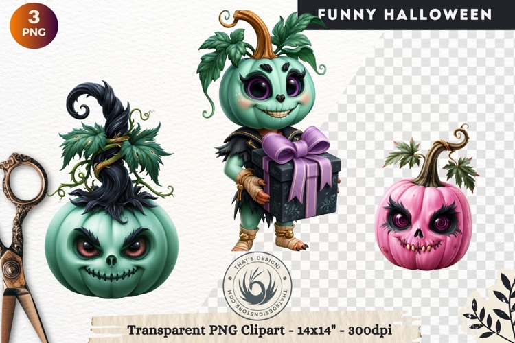 Funny Halloween characters Clipart Spooky graphics