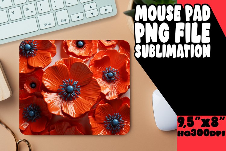 Experience 3D Floral Magic on Mouse Pad