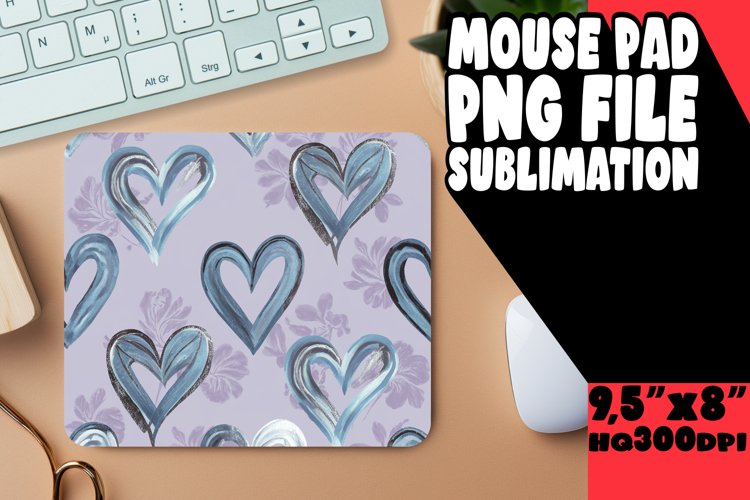 Vibrant Mouse Pad Sublimation Design, Heart example image 1