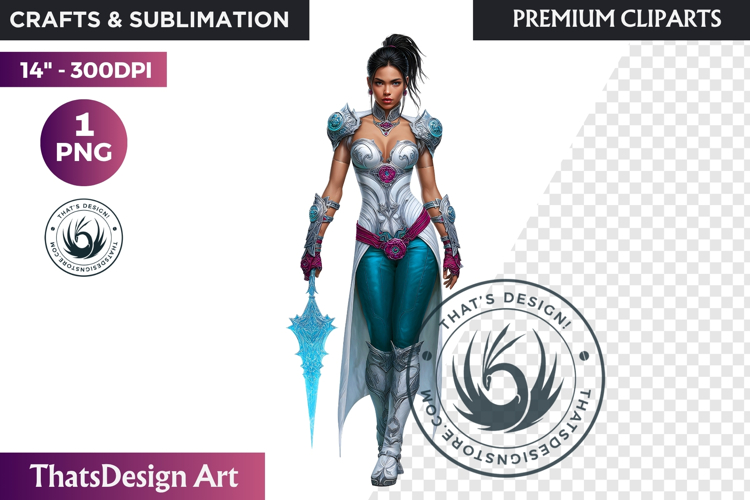 Fantasy Boreal Winter Girls Warrior & Ice Queen Clipart