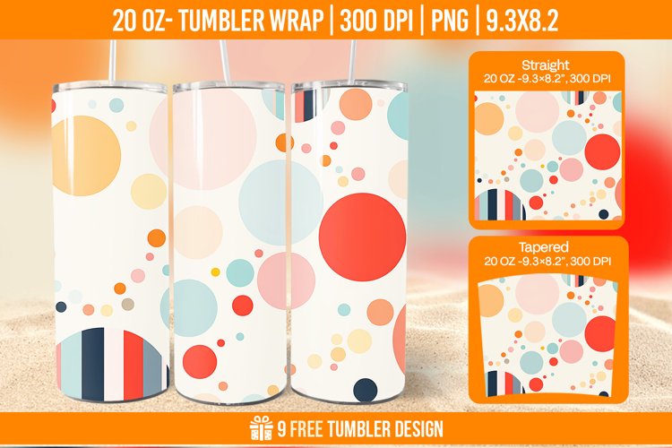 Confetti Tumbler Wrap Designs, Sublimation Wrap