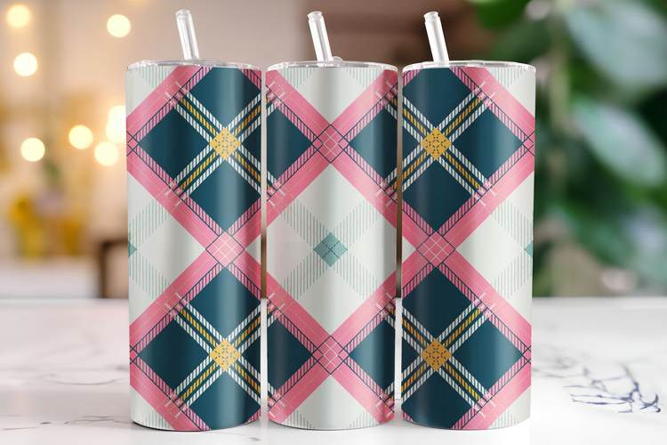 Check Pattern Tumbler Wrap | Sublimation | Tumblers