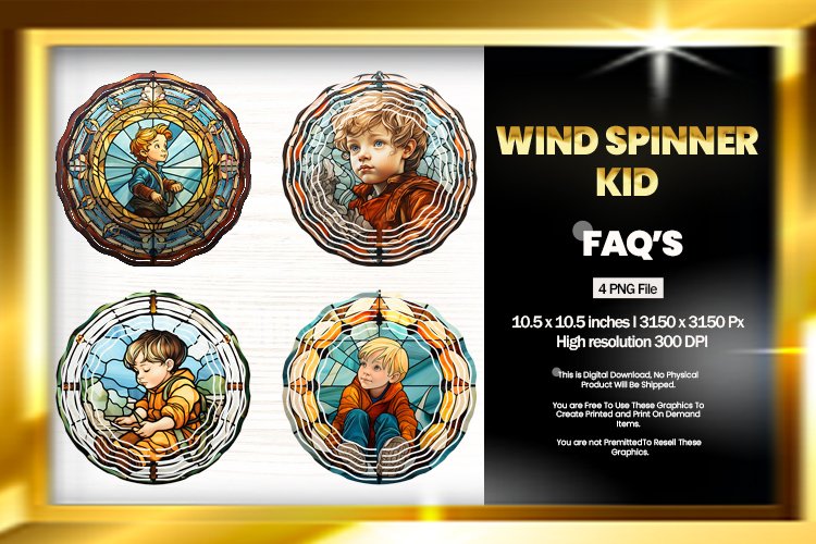 Kid Wind Spinner Sublimation - 04 Variations example image 1