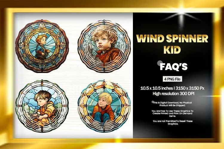 Kid Wind Spinner Sublimation - 04 Variations