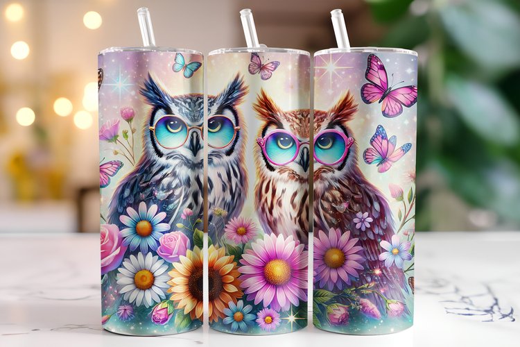 Owls Valentine Day Tumbler Wrap