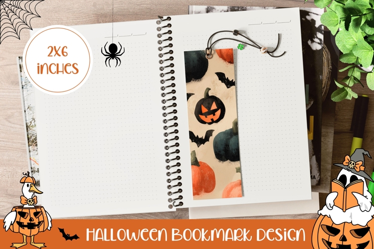 Funny Halloween Pumpkins Bookmark, Halloween Bats Bookmark