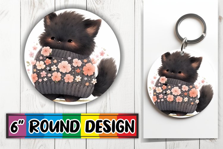 Sweet Watercolor Kitty Car Coaster