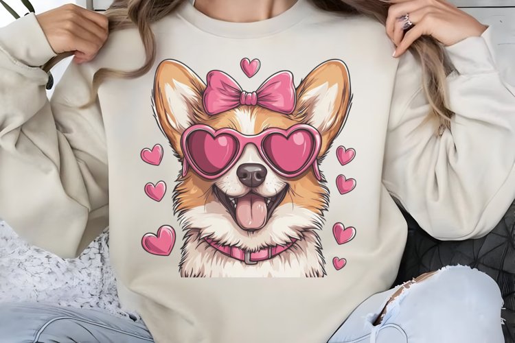 Valentine Dogs Heart Clipart PNG