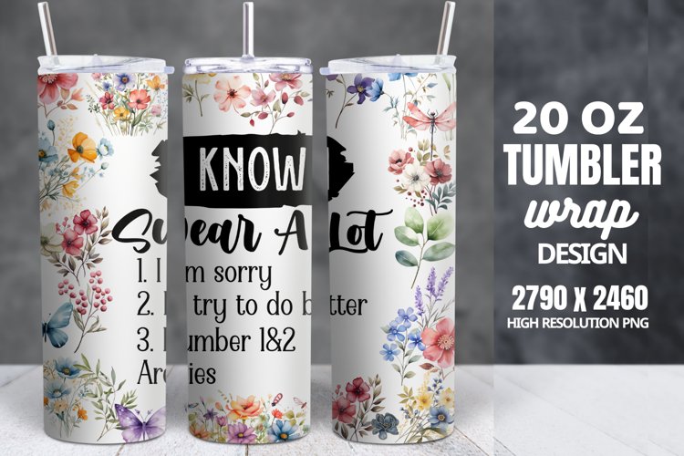 Funny Quotes 20oz Skinny Tumbler Sublimation, Sarcastic example image 1