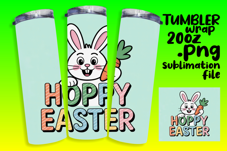 GORGEOUS 20oz Sublimation Template , Easter Bunny