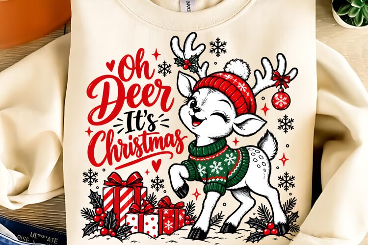 Oh Deer It’s Christmas PNG, Oh Deer It’s Christmas PNG example image 1
