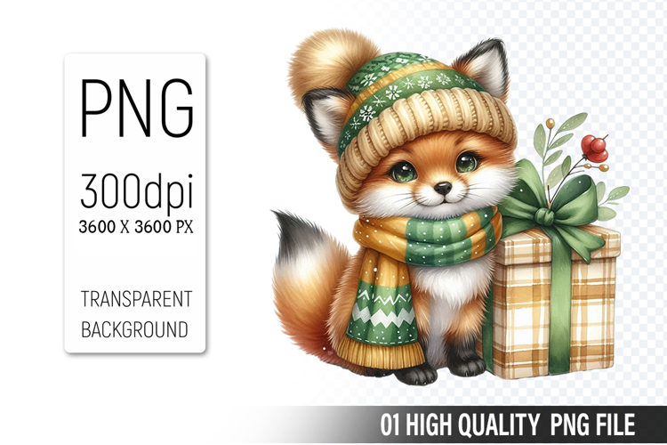 Cute Watercolor Fox Clipart Image 18