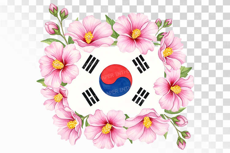 Taegeukgi Mugunghwa Bloom Floral Arrangement PNG Korean