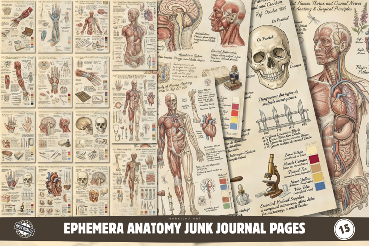 Ephemera Anatomy Junk Journal Pages