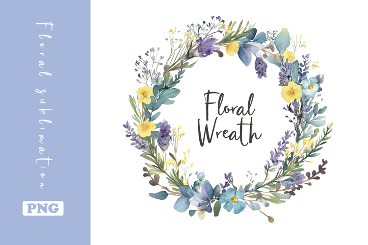 Watercolor Lovely Wildflower Wreath Clipart