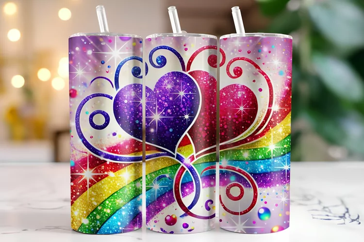 Hearts Tumbler Wrap | Sublimation | Tumblers