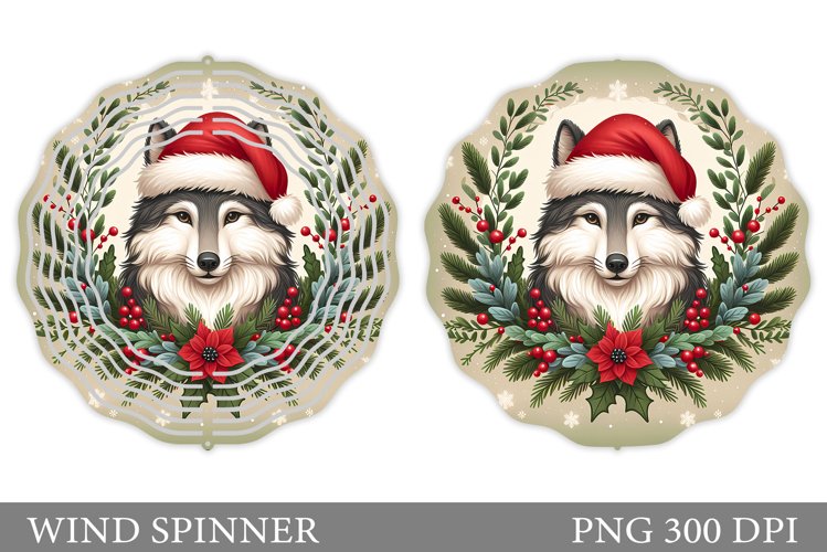 Christmas Wolf Wind Spinner. Christmas Wind Spinner Design example image 1