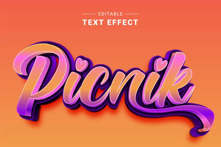 Editable Text Effect for Illustrator. Vector Graphic styles