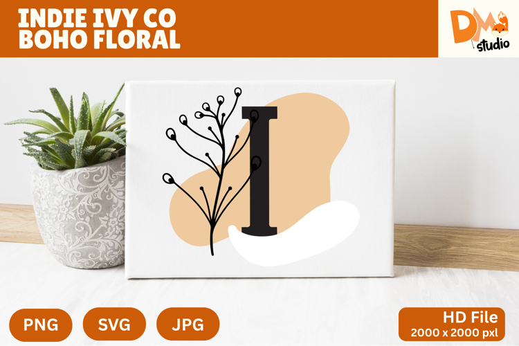 Indie Ivy Co Boho Floral Monogram