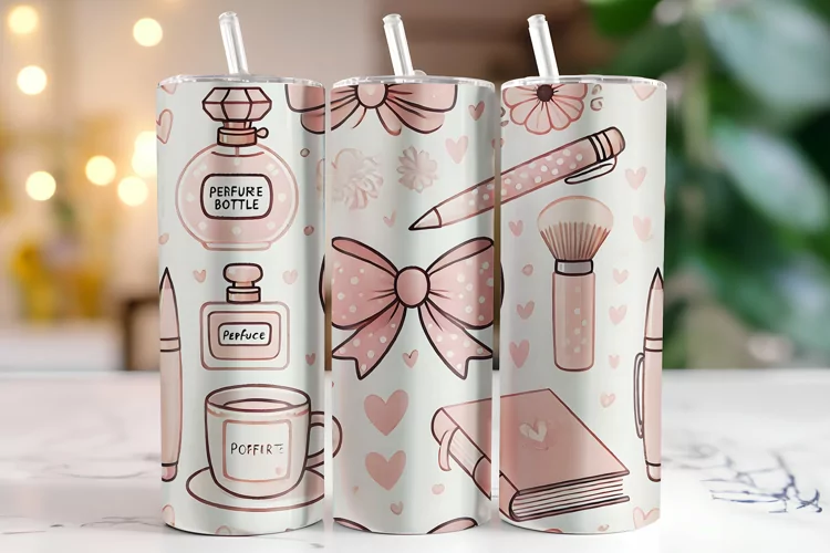Bow & Books Tumbler Wrap | Sublimation | Tumblers