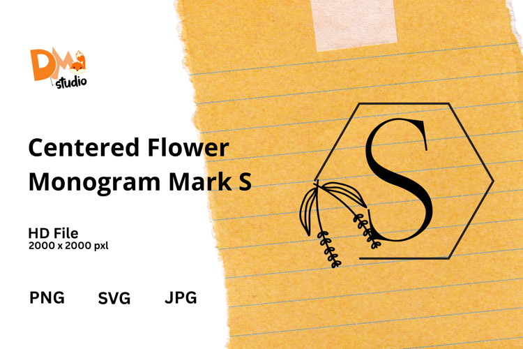 Centered Flower Monogram Mark