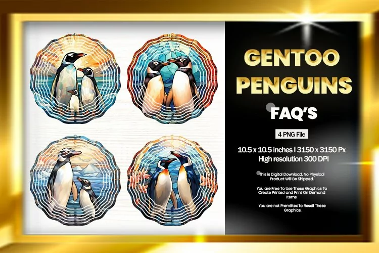Gentoo Penguins Wind Spinner Sublimation - 04 Variation