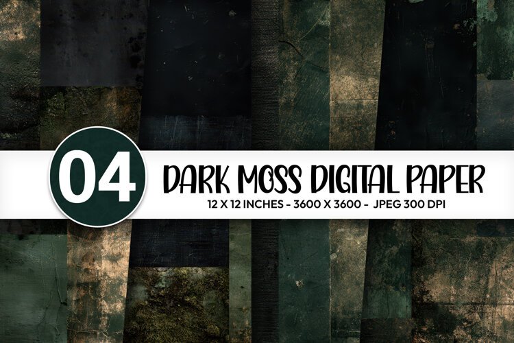 Dark Moss Digital Paper example image 1