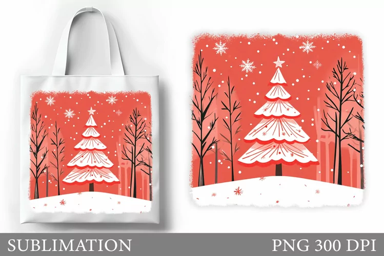 Christmas Tree Tote Bag. Christmas Tote Bag Design