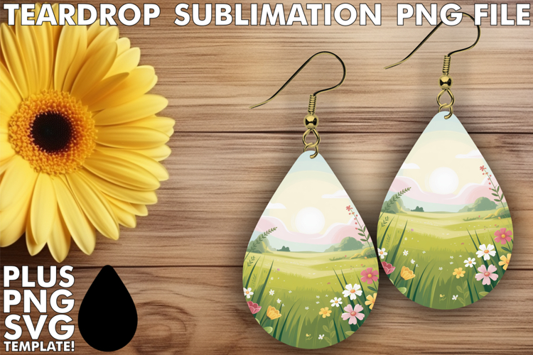 Unique TEARDROP Earrings Magic PNG, Spring