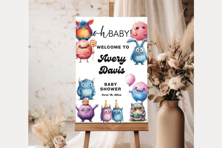 Baby Shower Welcome Sign Template 219 example image 1