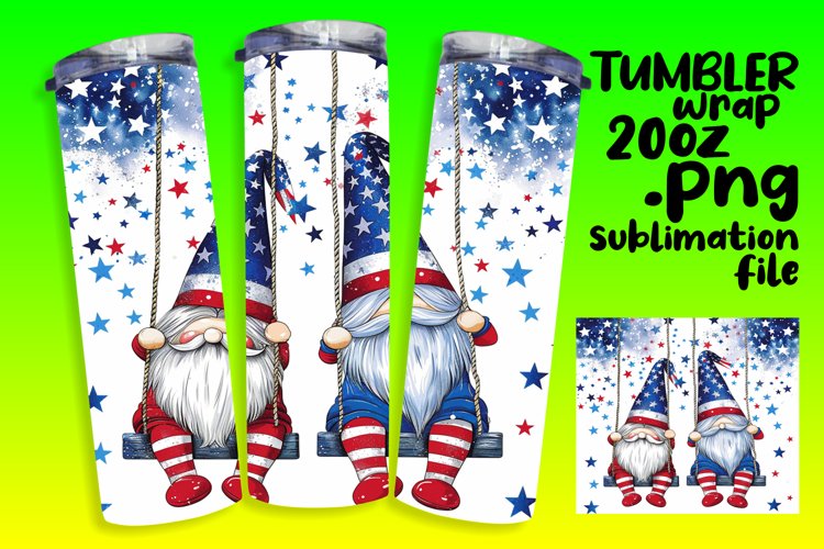 USA Celebration Gnome Tumbler Design