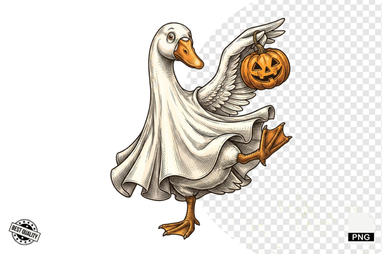 Halloween Ghost Goose PNG