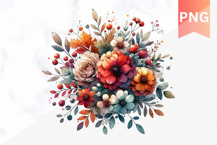 Autumn Botanical Sublimation - Clipart PNG Design