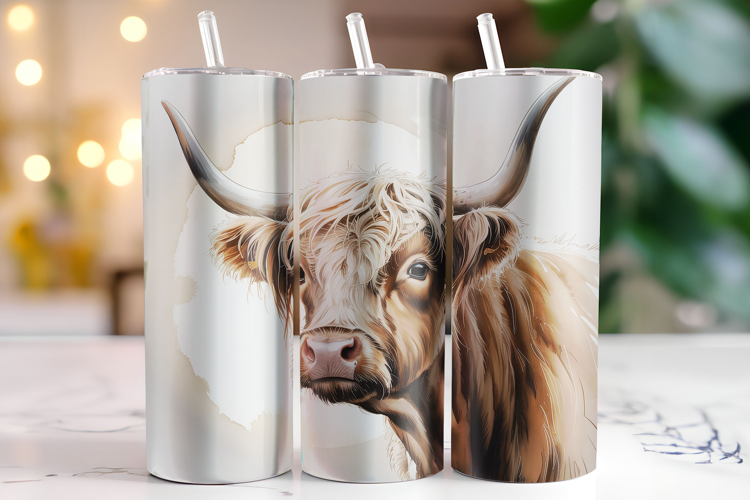 Highland Cow Tumbler Wrap | Sublimation | Tumblers