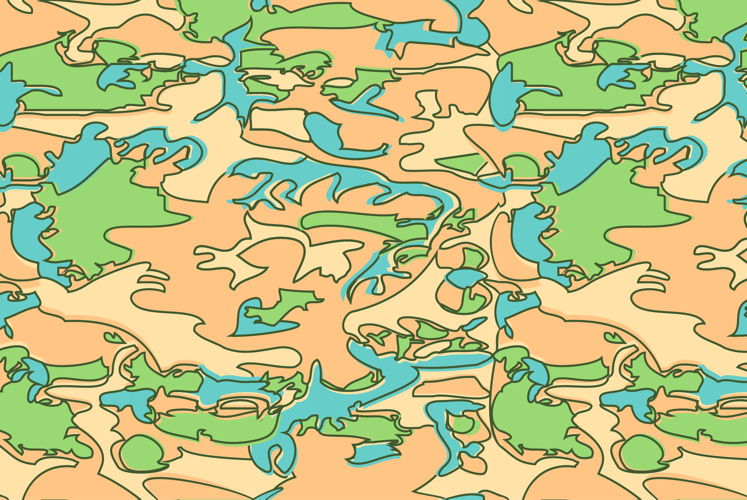 Seamless Camouflage Pattern in Green Blue Beige background