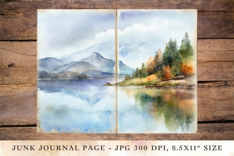 Printable Junk Journal Pages lake 1 example image 1