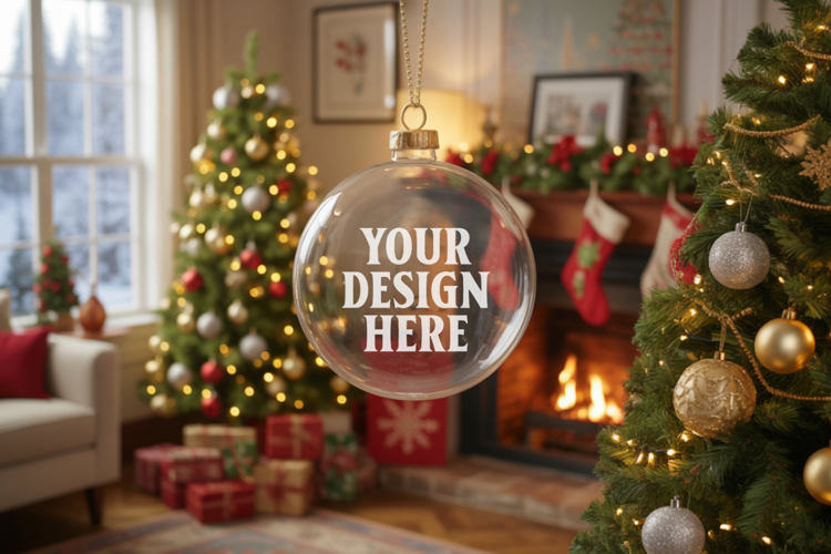 Acrylic Christmas Ornament Mockups , acrylic blank mockup