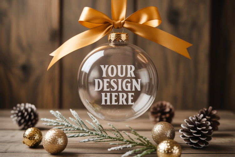 Acrylic Christmas Ornament Mockup , christmas ornament mocku