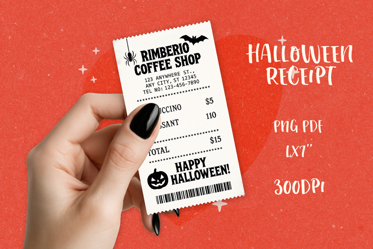 Spooky Halloween Receipt PNG|Funny Printable & Sublimation