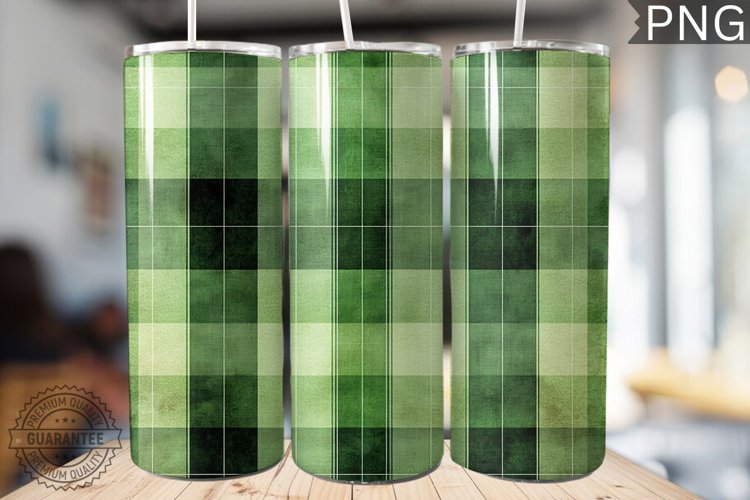 Green Plaid Tumbler Wrap - High Quality 300 Dpi example image 1
