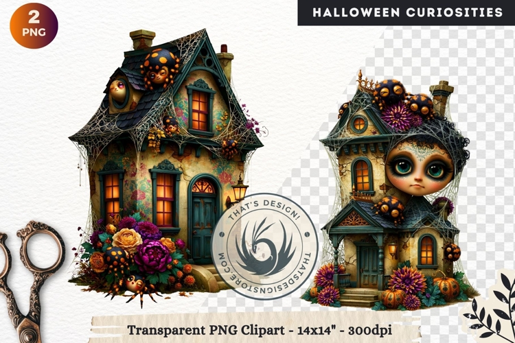 Surreal Halloween Character Cliparts Spooky Curiosities